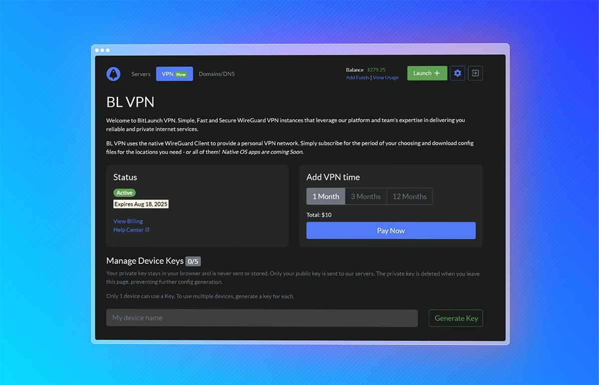 Introducing BitLaunch VPN Beta