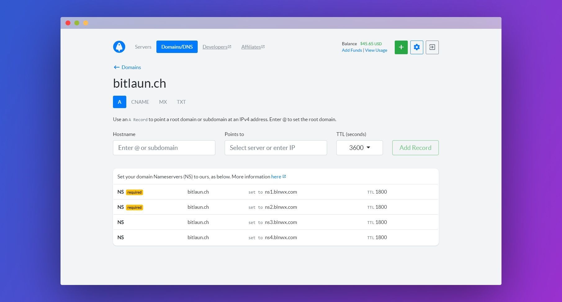 BitLaunch: Now with free DNS services